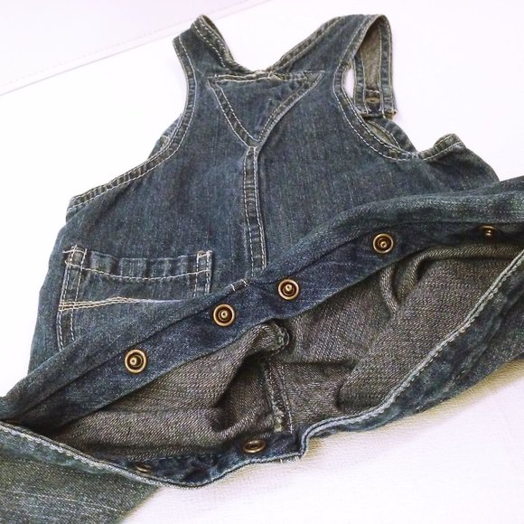 2011 Osh Kosh B'Gosh Genuine Baby Overalls Infant Baby -6M Metal Snaps Braces - Picture 8 of 10
